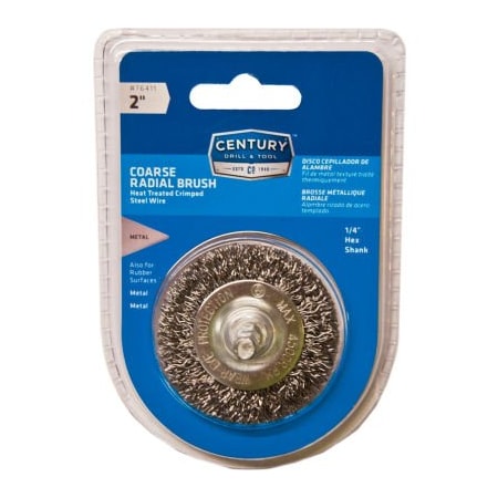 Century Drill & Tool Century Drill Drill Radial Wire Brush 2" Dia. Steel Crimped 76411